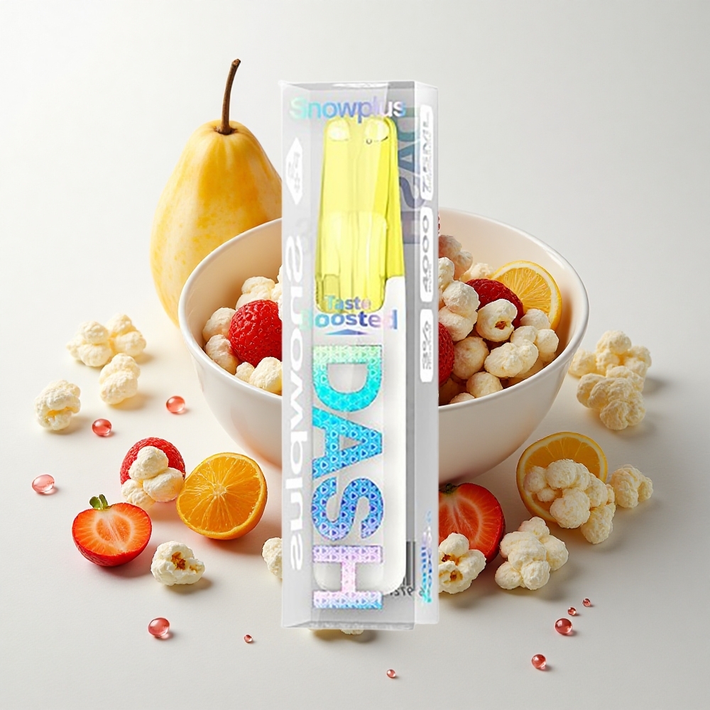 Snowplus Dash 4000 Puffs Engangsenhed med Vaniljepopcorn og 7,5 ml E-væske