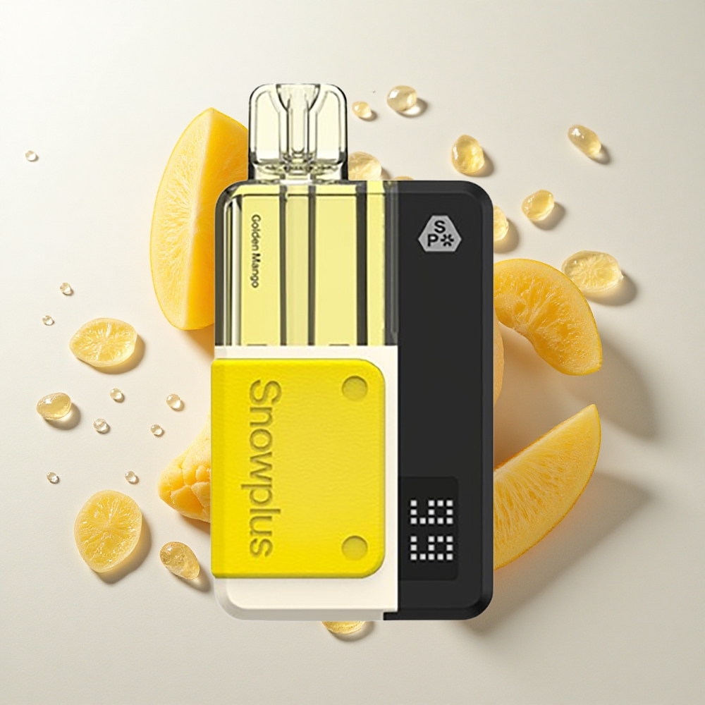 Snowplus Swift 5000 Puffs Forfyldt Pod Kit Guld Mango med 1000 mAh batteri og 2+10 ml e-væske