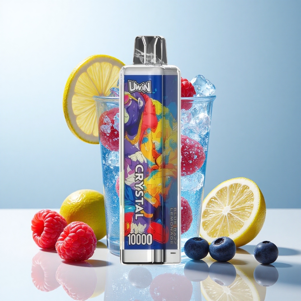 UWIN Crystal 10000 Puffs Blå Hindbær Lemonade med RGB-belysning og 18ml e-væske