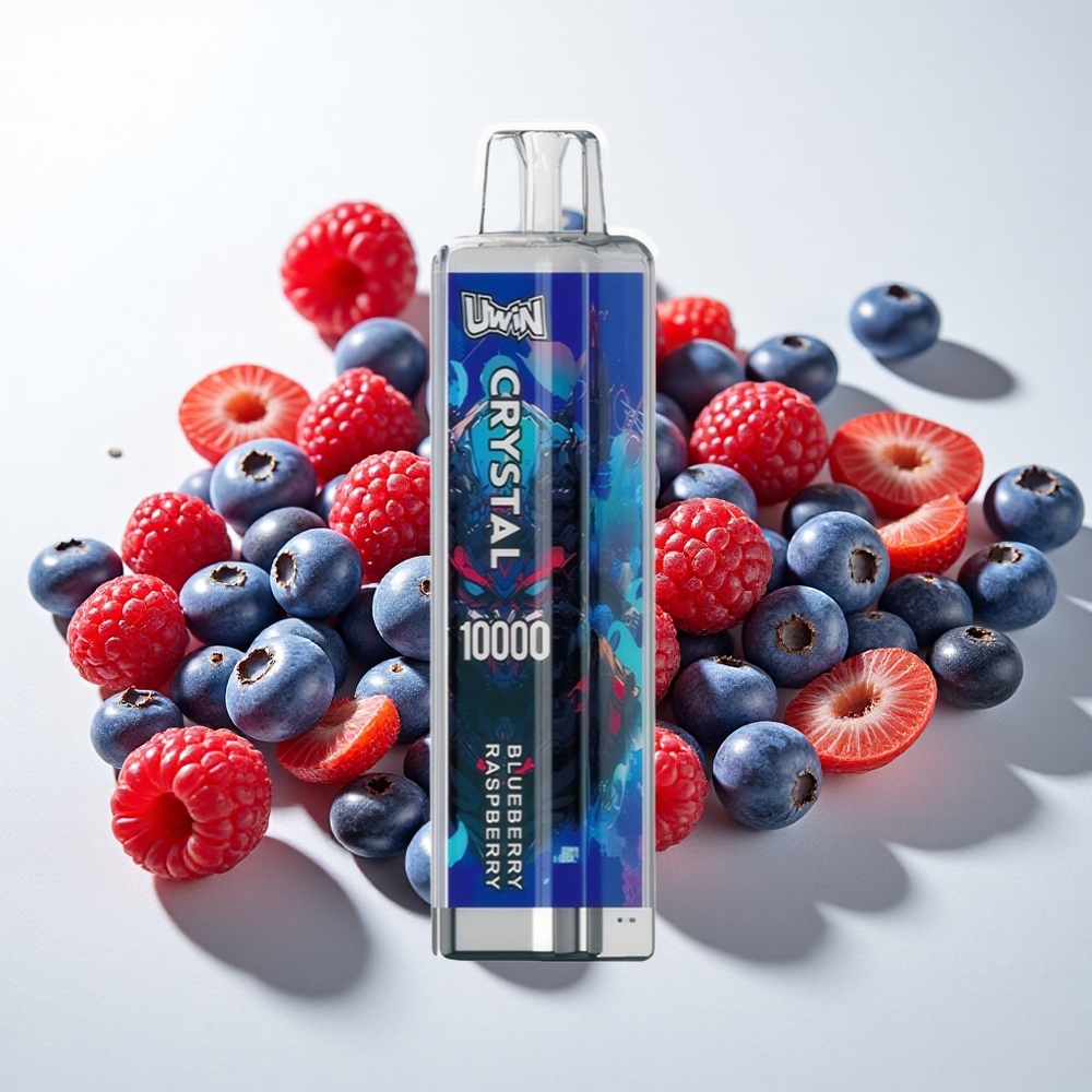 UWIN Crystal 10000 Puffs Blåbær Hindbær med RGB-belysning og 18ml e-væske