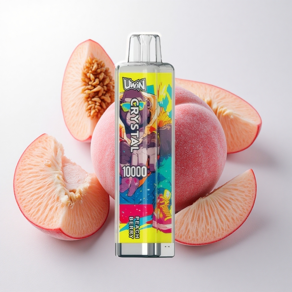 UWIN Crystal 10000 Puffs Fersken Bær med RGB-lys og 18ml e-væske
