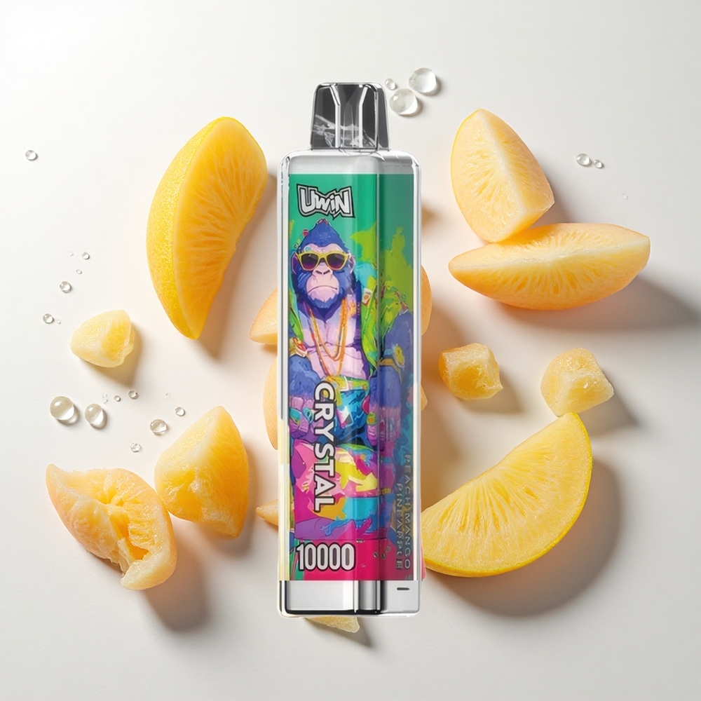 UWIN Crystal 10000 Puffs Fersken Mango Ananas med RGB-lys og 18ml e-væske