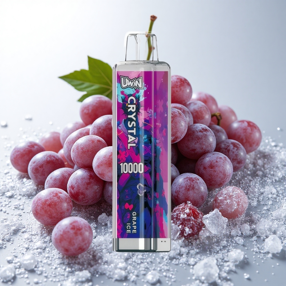 UWIN Crystal 10000 Puffs Grape Is (Drueis) med RGB-lys og 18ml e-væske