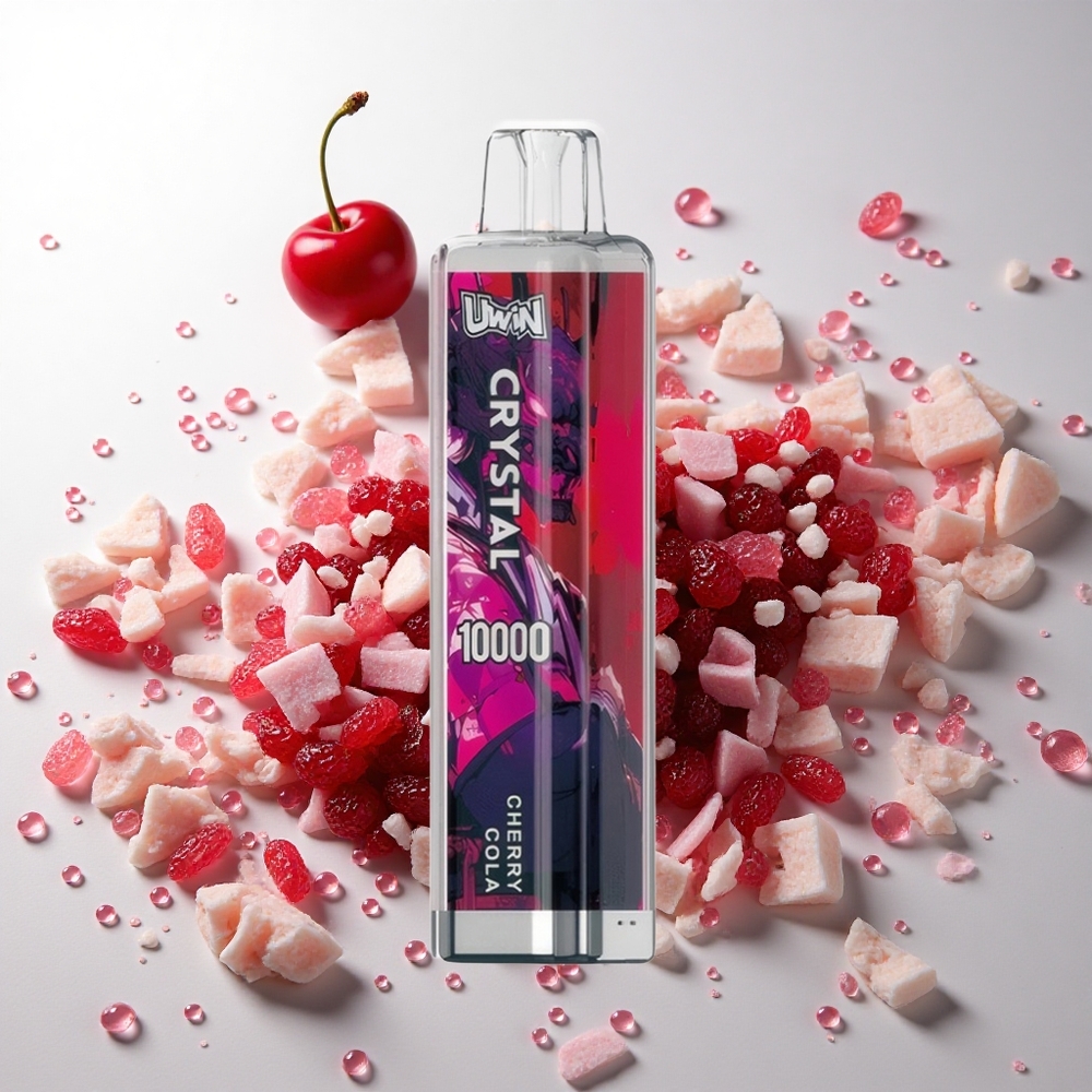UWIN Crystal 10000 Puffs Kirsebær Cola med RGB-lys og 18ml e-væske