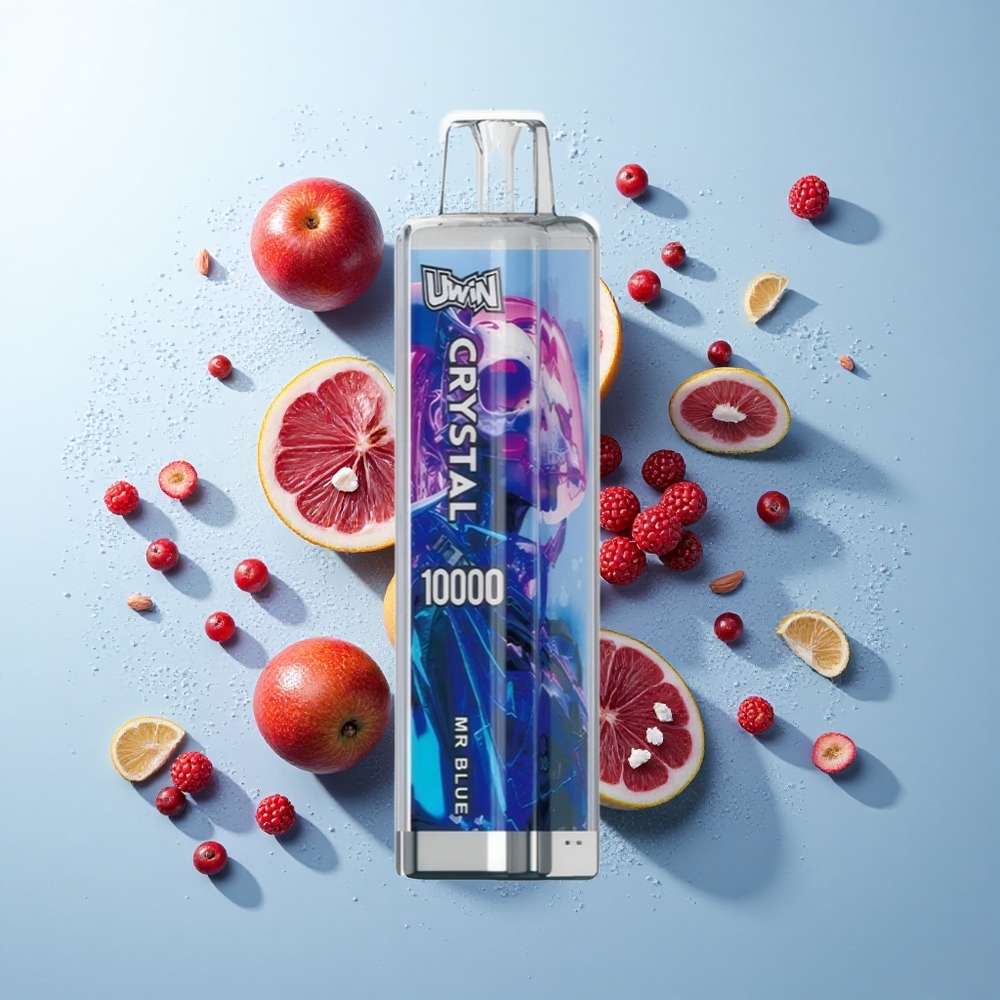 UWIN Crystal 10000 Puffs Mr Blå med RGB-belysning og 18ml e-væske