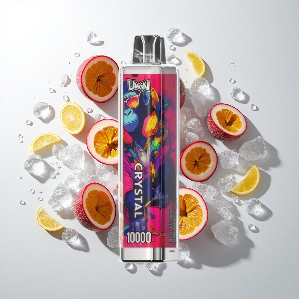 UWIN Crystal 10000 Puffs Passionfrugt Is med RGB-lys og 18ml e-væske