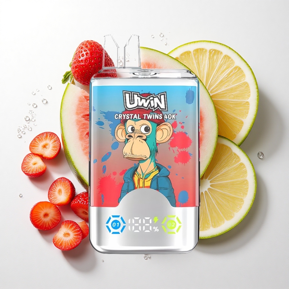 UWIN Crystal Twins 40000 Puffs Jordbær Vandmelon Citron Lime med 32ml E-væske og 850mAh batteri