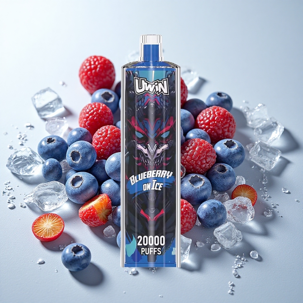 Uwin Shisha Hookah Crystal 20000 Puffs Blåbær På Is med 22ml Kapacitet og Type-C Opladning