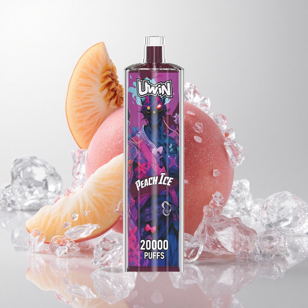 Uwin Shisha Hookah Crystal 20000 Puffs Ferskenis (Peach Ice) med 22ml Kapacitet og Type-C Opladning