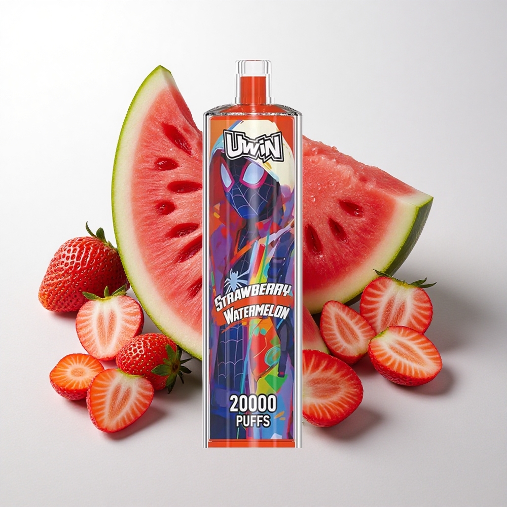 Uwin Shisha Hookah Crystal 20000 Puffs Jordbær Vandmelon med 22ml Kapacitet og Type-C Opladning
