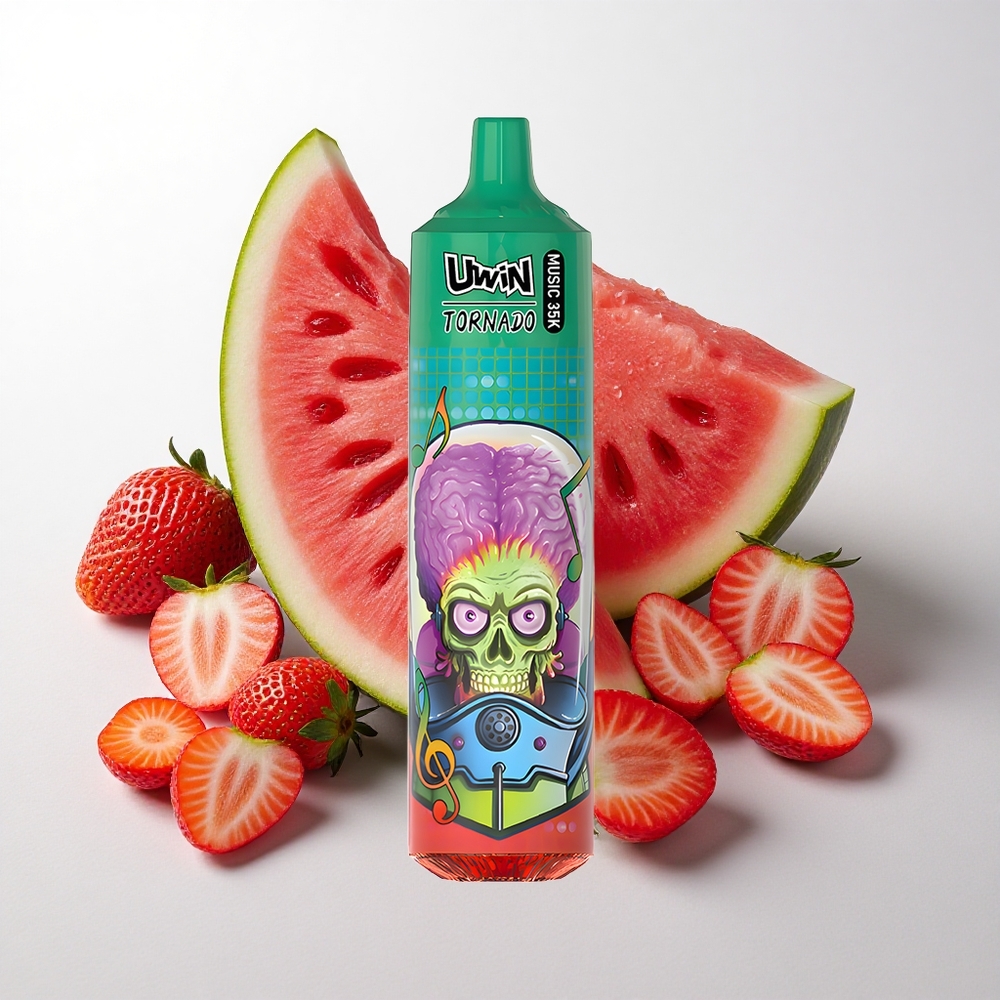 Uwin Tornado 35K Jordbær Vandmelon Musik Engangs Vape med 35000 puff og Type-C opladning