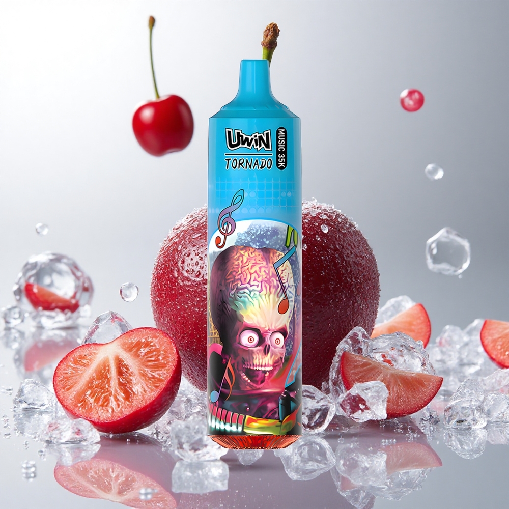 Uwin Tornado 35K Kirsebær Is Musik Engangs Vape med 35000 puff og Type-C opladning