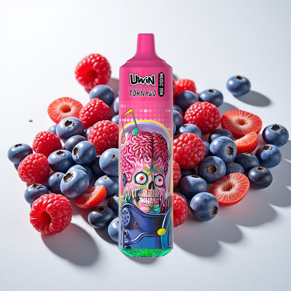 Uwin Tornado 35K Music Engangs Vape Blåbær Hindbær med 35000 puff og Type-C opladning