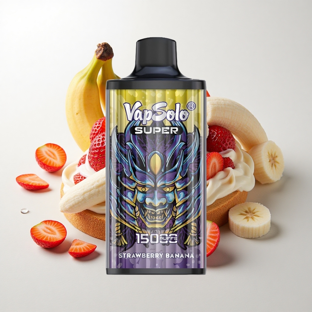 Vapsolo Super 15000 Puffs Jordbær Banan med 40ml E-Væske og Type-C Opladning