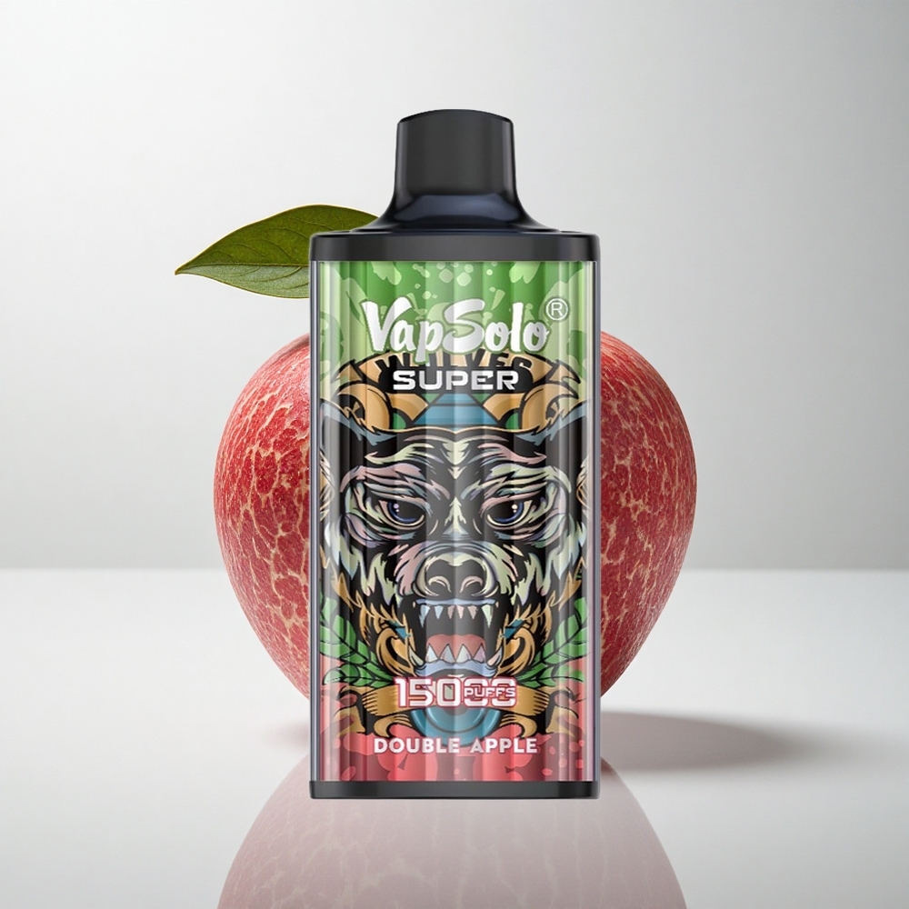 Vapsolo Super 15000 puffs Dobbelt Æble med 40ml E-væske og Type-C opladning