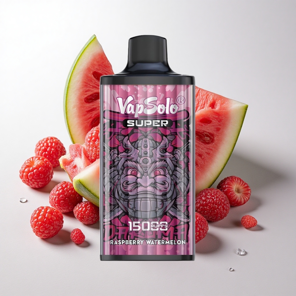 Vapsolo Super 15000 puffs Hindbær Vandmelon med 40ml e-væske og Type-C opladning