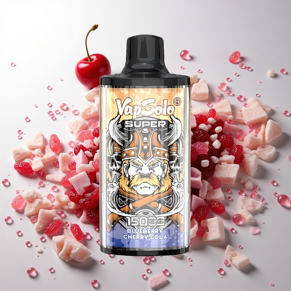 Vapsolo Super 15000 puffs Kirsebær Cola med 40ml e-væske og Type-C opladning
