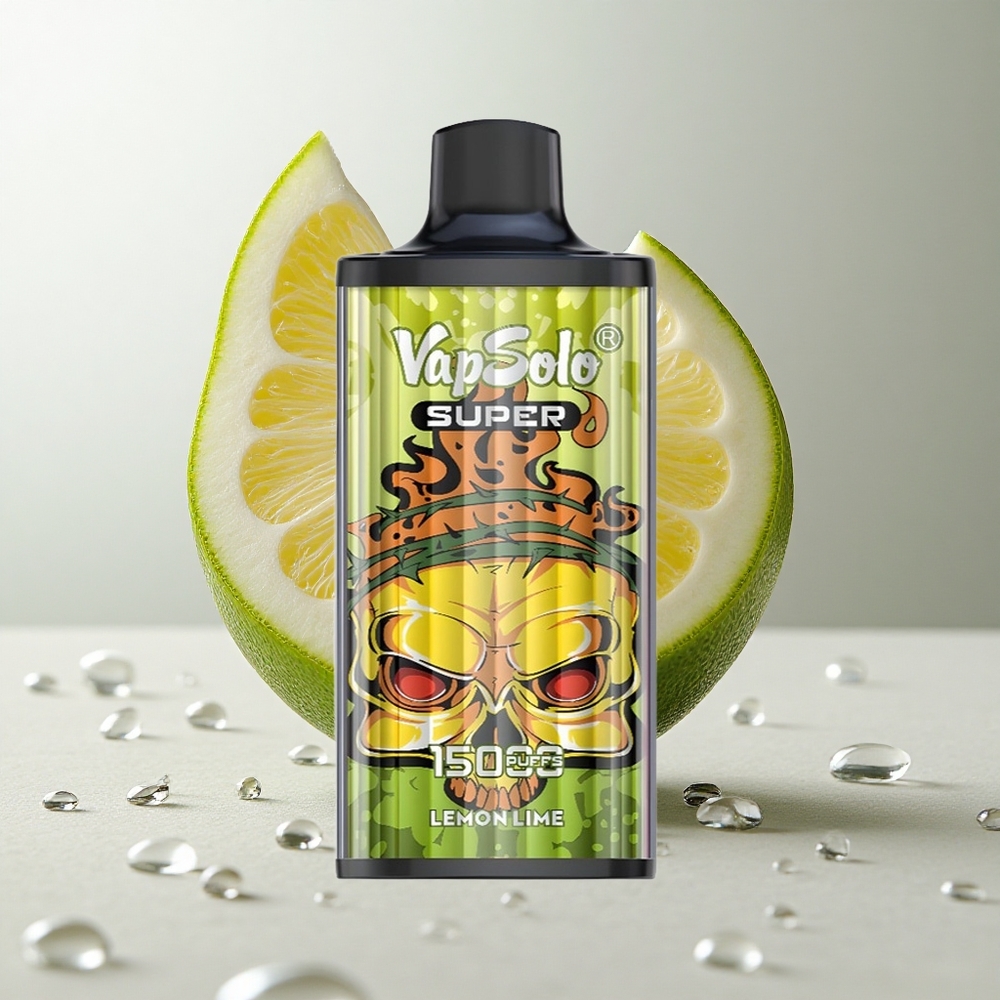 Vapsolo Super 15000 puffs Lime Citron med 40ml e-væske og Type-C opladning