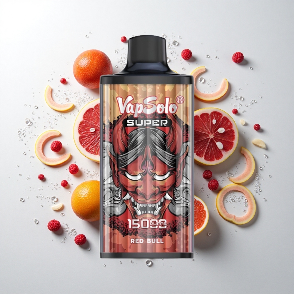 Vapsolo Super 15000 puffs Red Bull (Rødløk) med 40ml e-væske og Type-C opladning