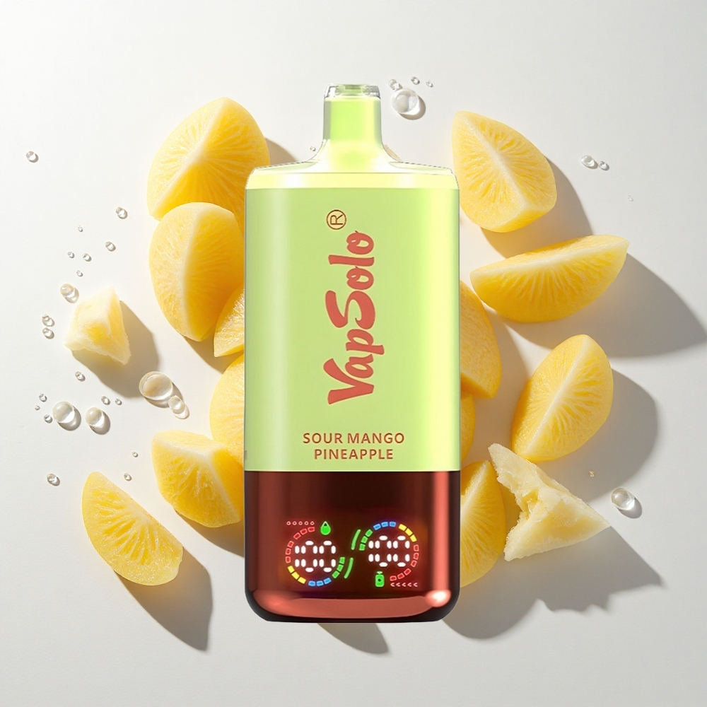 VapSolo Triple 30000 Puffs Sur Mango Ananas med 40ml E-væske og Type-C opladning