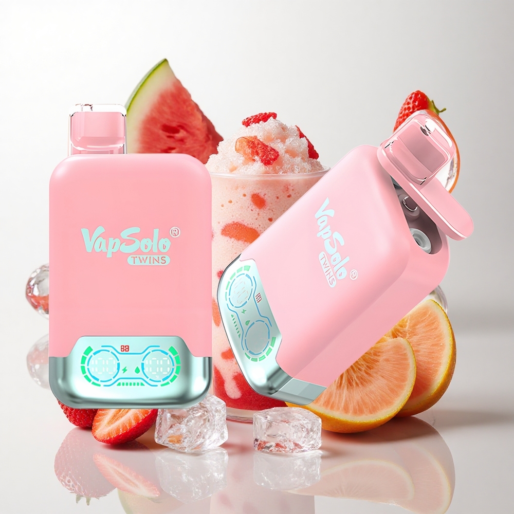 Vapsolo Twins 20000 Puffs Jordbær Is & Mango Fersken Vandmelon med 40 ml E-væske