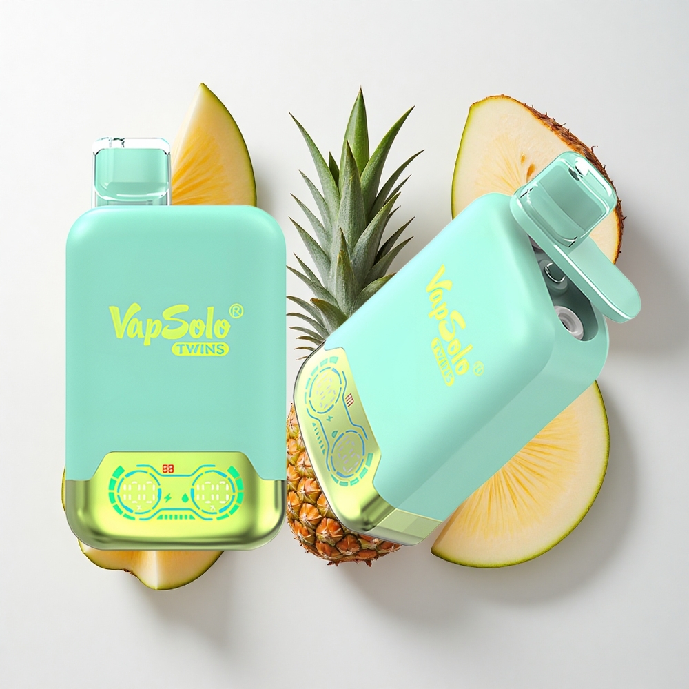 Vapsolo Twins 20000 Puffs Triple Melon & Ananas Kokos med 40 ml E-Væske og Type-C Opladning