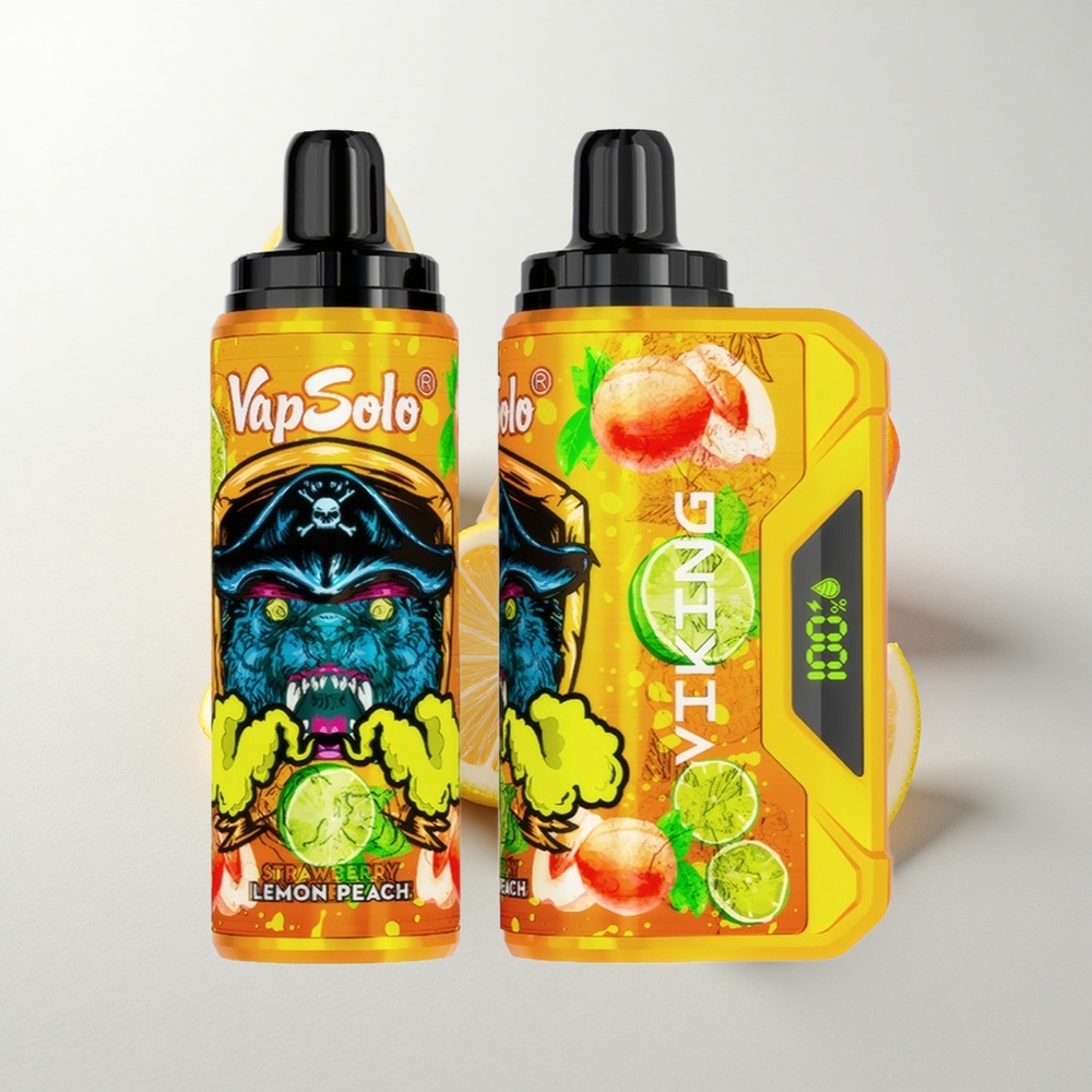 VapSolo VIKING 12000 Puffs Engangs E-Cigaret Citron Fersken med 22ml E-Væske