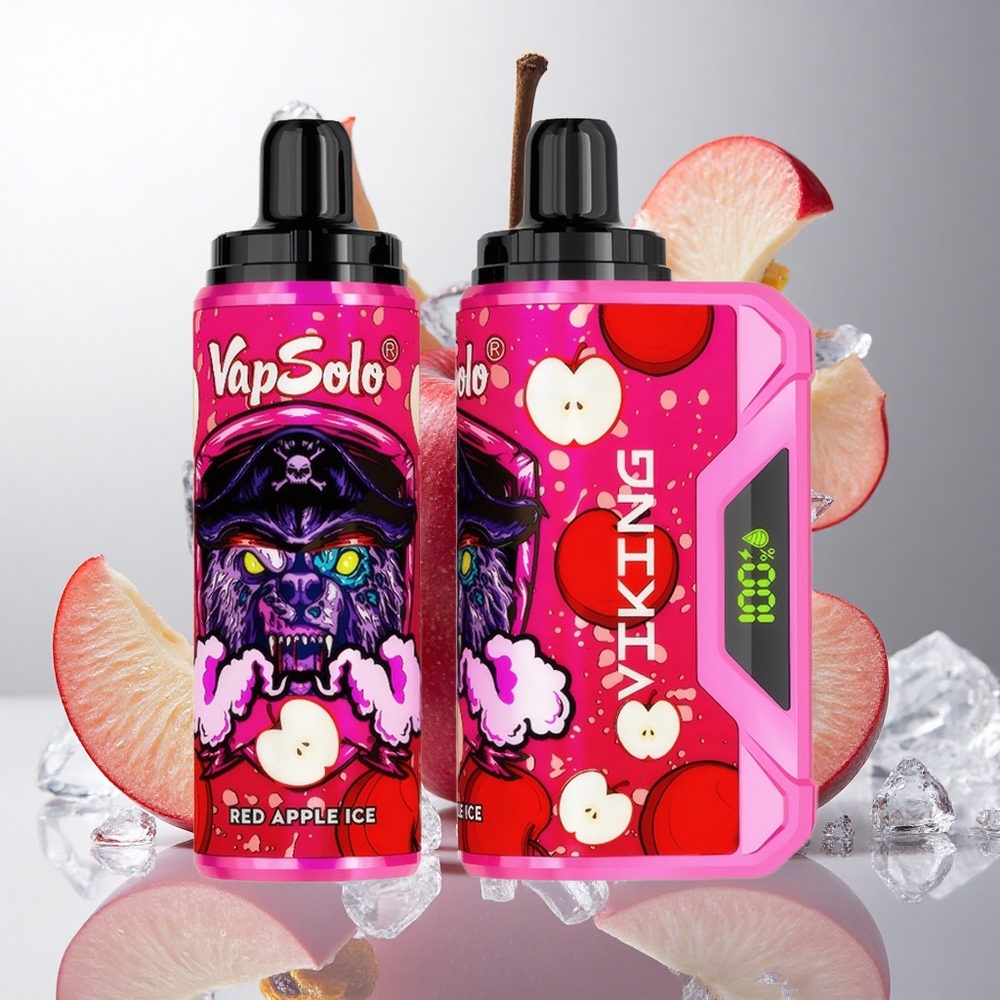 VapSolo VIKING 12000 Puffs Engangs E-cigaret Rød Æble Is med 22ml E-Væske