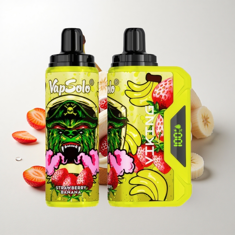 VapSolo VIKING 12000 Puffs Jordbær Banan Opladning Type-C & 22ml E-Væske