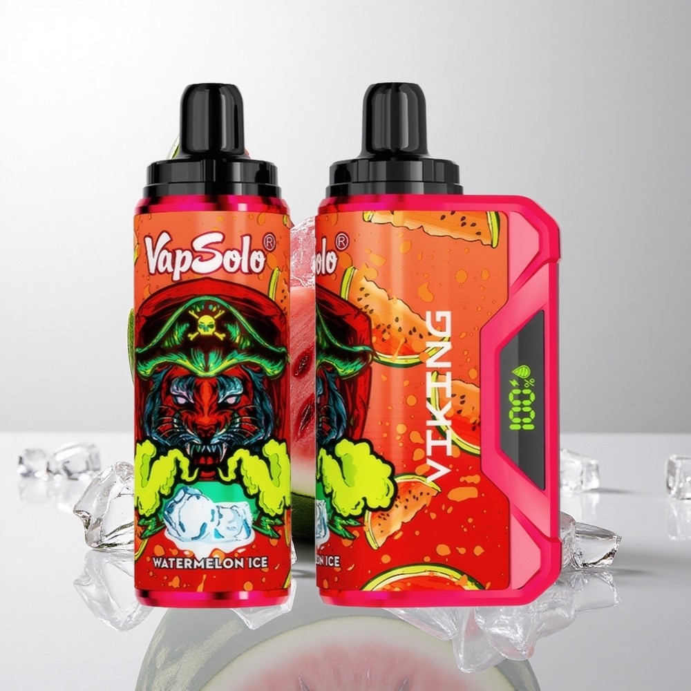 VapSolo VIKING 12000 Puffs Vandmelon Is Engangs Vape med 22 ml E-væske og Type-C opladning