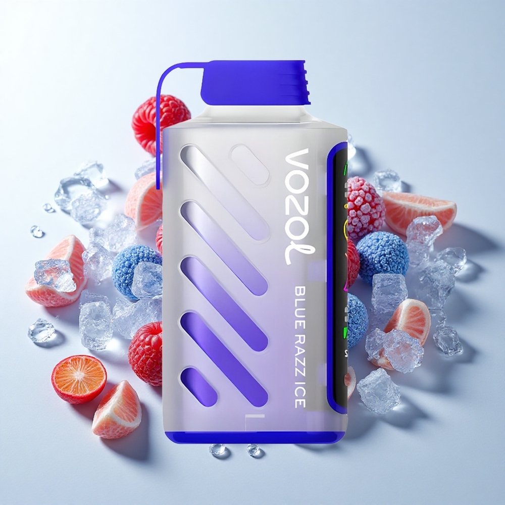 VOZOL Gear Power 20000 Puffs Blå Hindbær Is med S.i.L.C. Tech og 20mL E-Væske