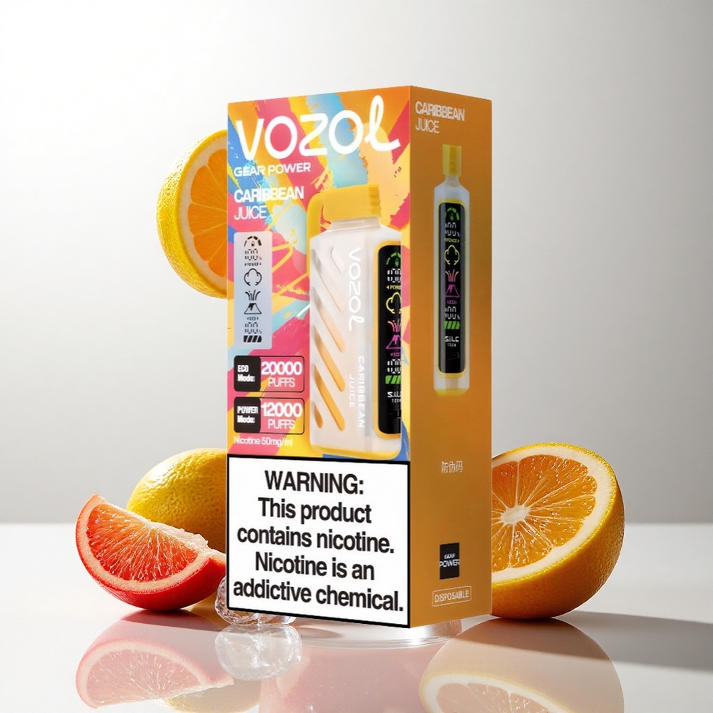 VOZOL Gear Power 20000 Puffs Caribisk Juice med S.i.L.C. Tech og 20mL E-Væske