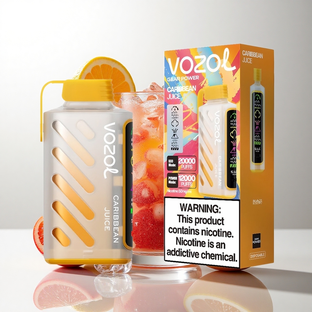 VOZOL Gear Power 20000 Puffs Caribisk Juice med S.i.L.C. Tech og 20mL E-Væske