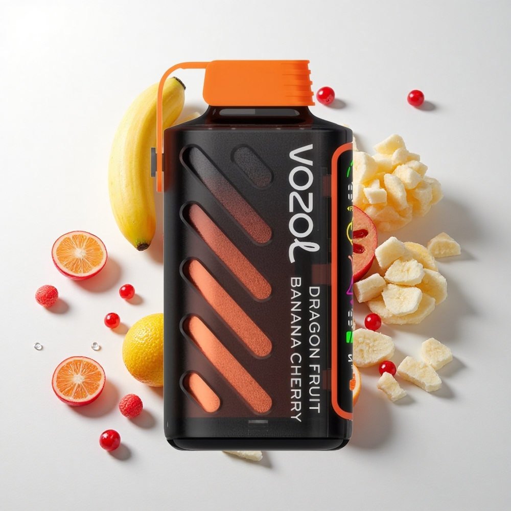 VOZOL Gear Power 20000 Puffs Dragefrugt Banan Kirsebær med 20mL Forfyldt E-Væske og Dual Mesh Coil