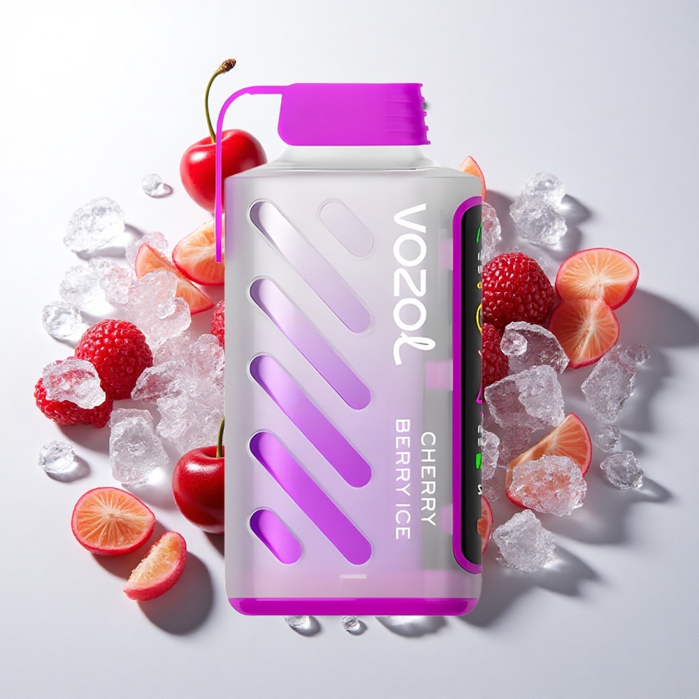 VOZOL Gear Power 20000 Puffs Kirsebær Bær Is med S.i.L.C. Tech og 20mL E-Væske
