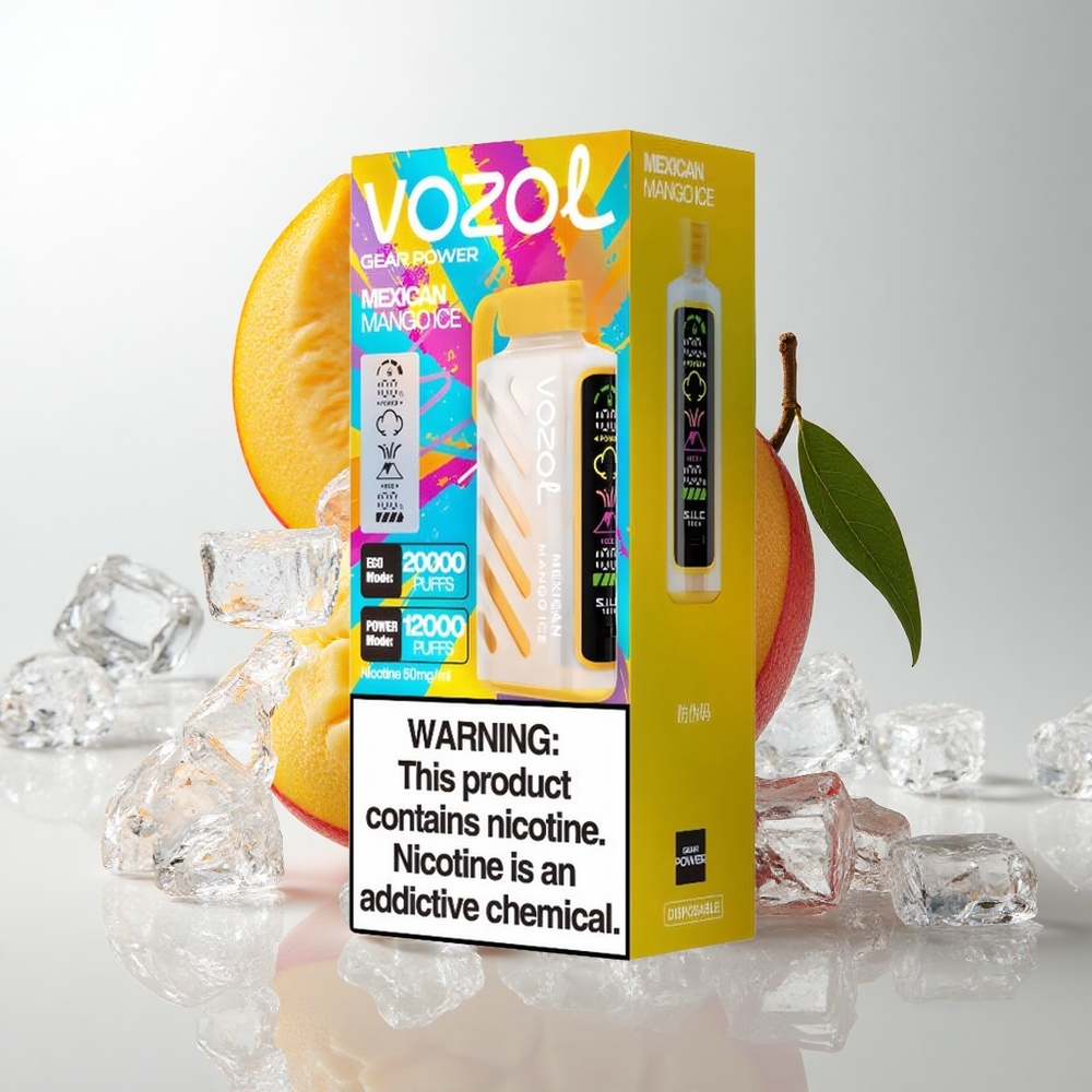 VOZOL Gear Power 20000 Puffs Mexicansk Mango Is med 20mL E-Væske og Dual Mesh Coil