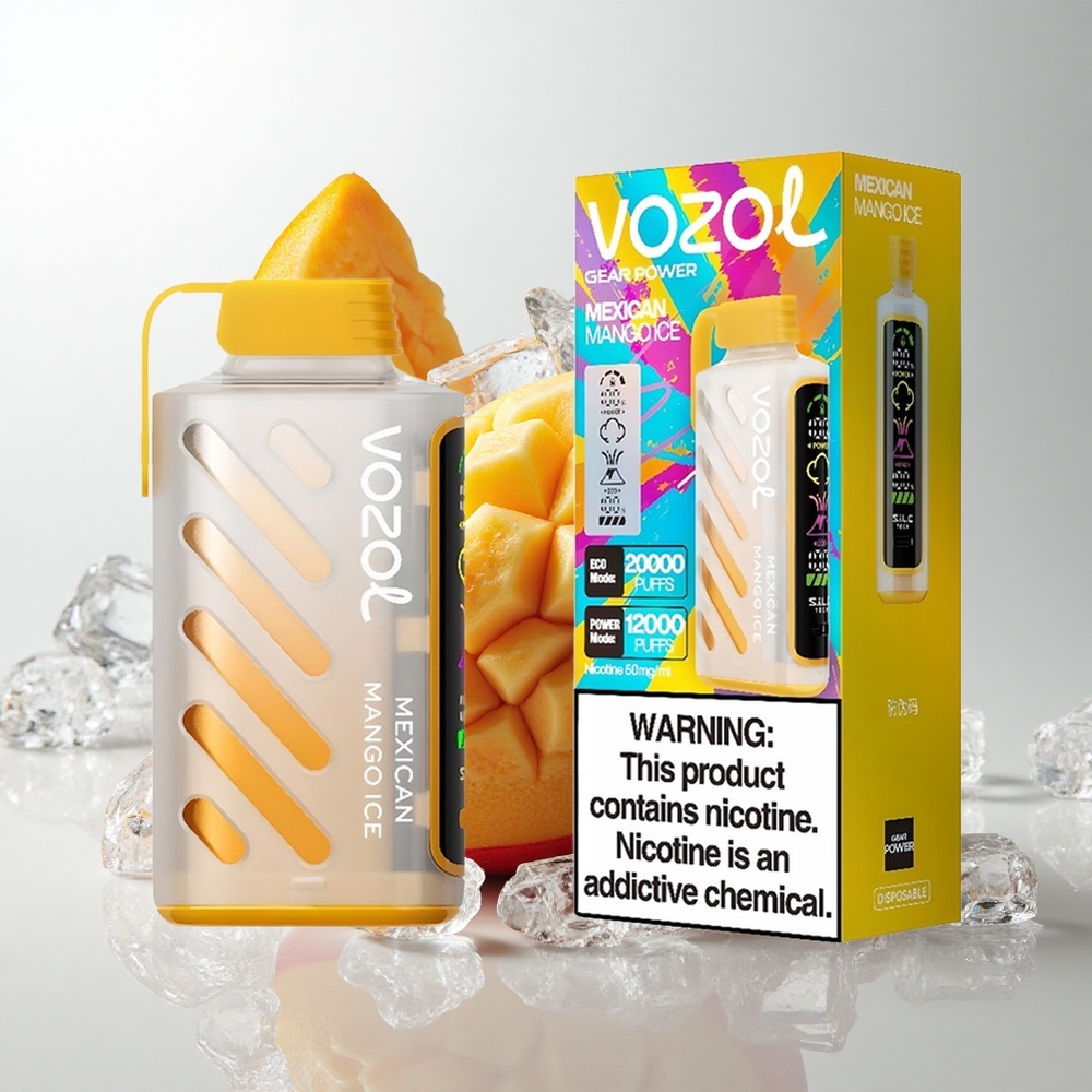 VOZOL Gear Power 20000 Puffs Mexicansk Mango Is med 20mL E-Væske og Dual Mesh Coil