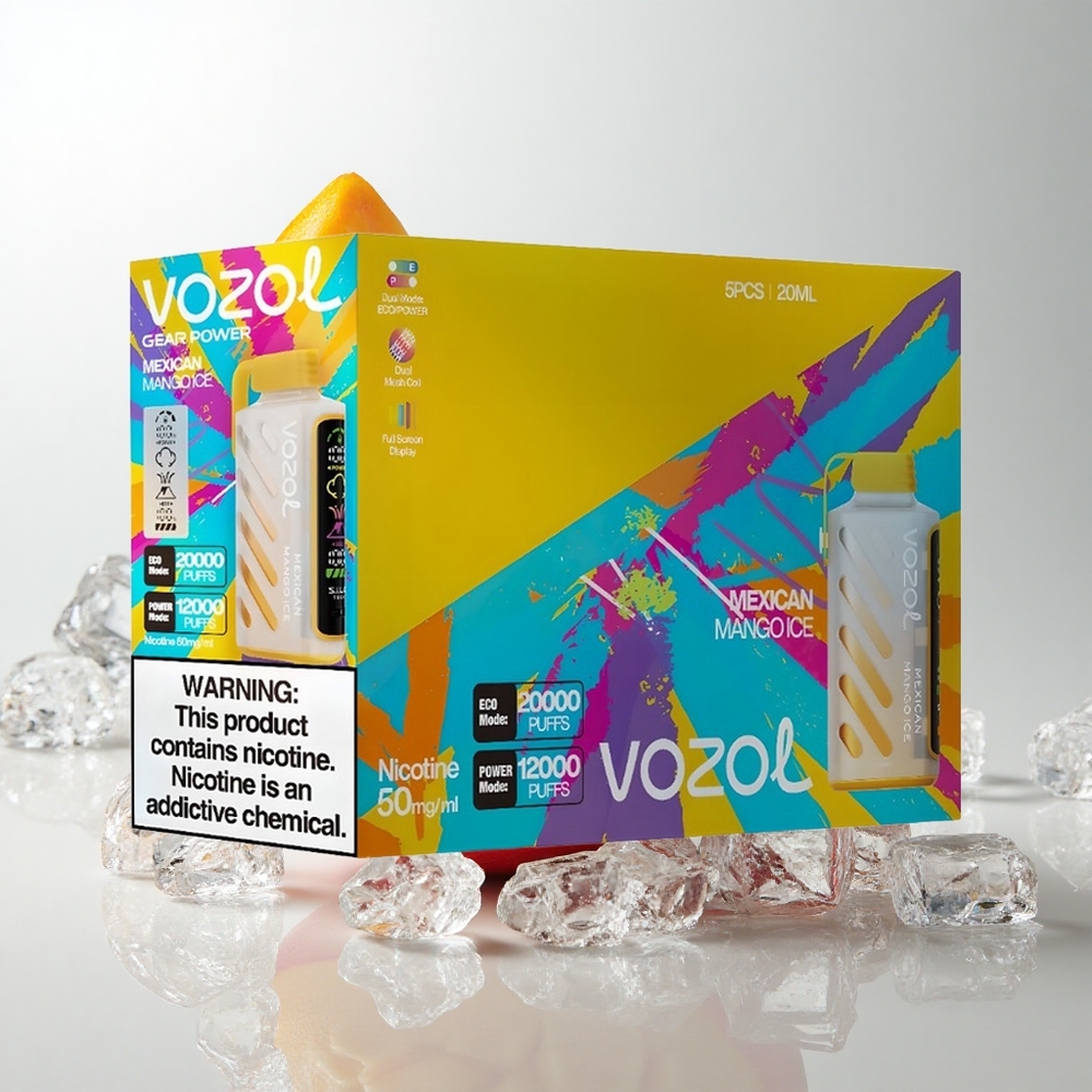 VOZOL Gear Power 20000 Puffs Mexicansk Mango Is med 20mL E-Væske og Dual Mesh Coil