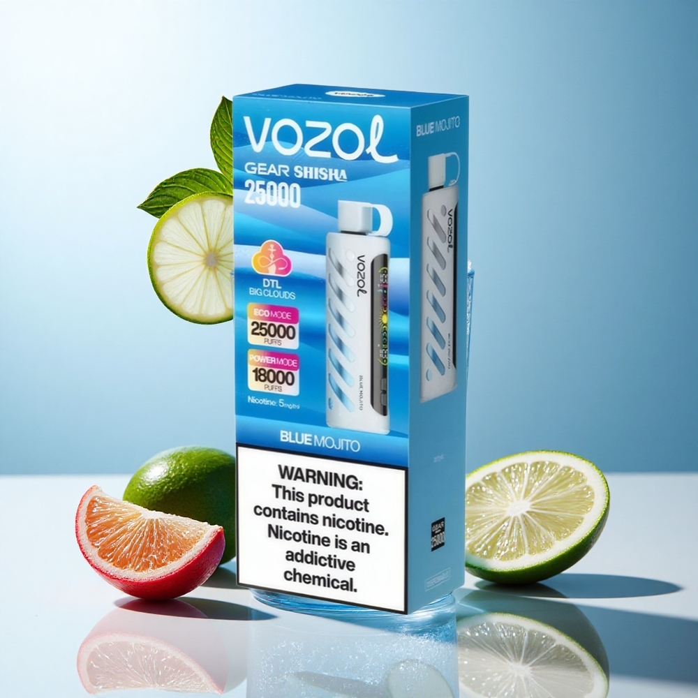 VOZOL Gear Shisha 25000 Puffs Blå Mojito med 1000mAh Batteri