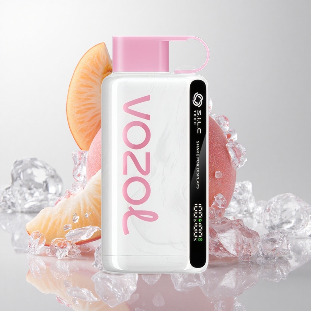 VOZOL STAR 9000/12000 Engangs-vape Fersken Is med 30% hurtigere opladning og 650mAh batterikapacitet