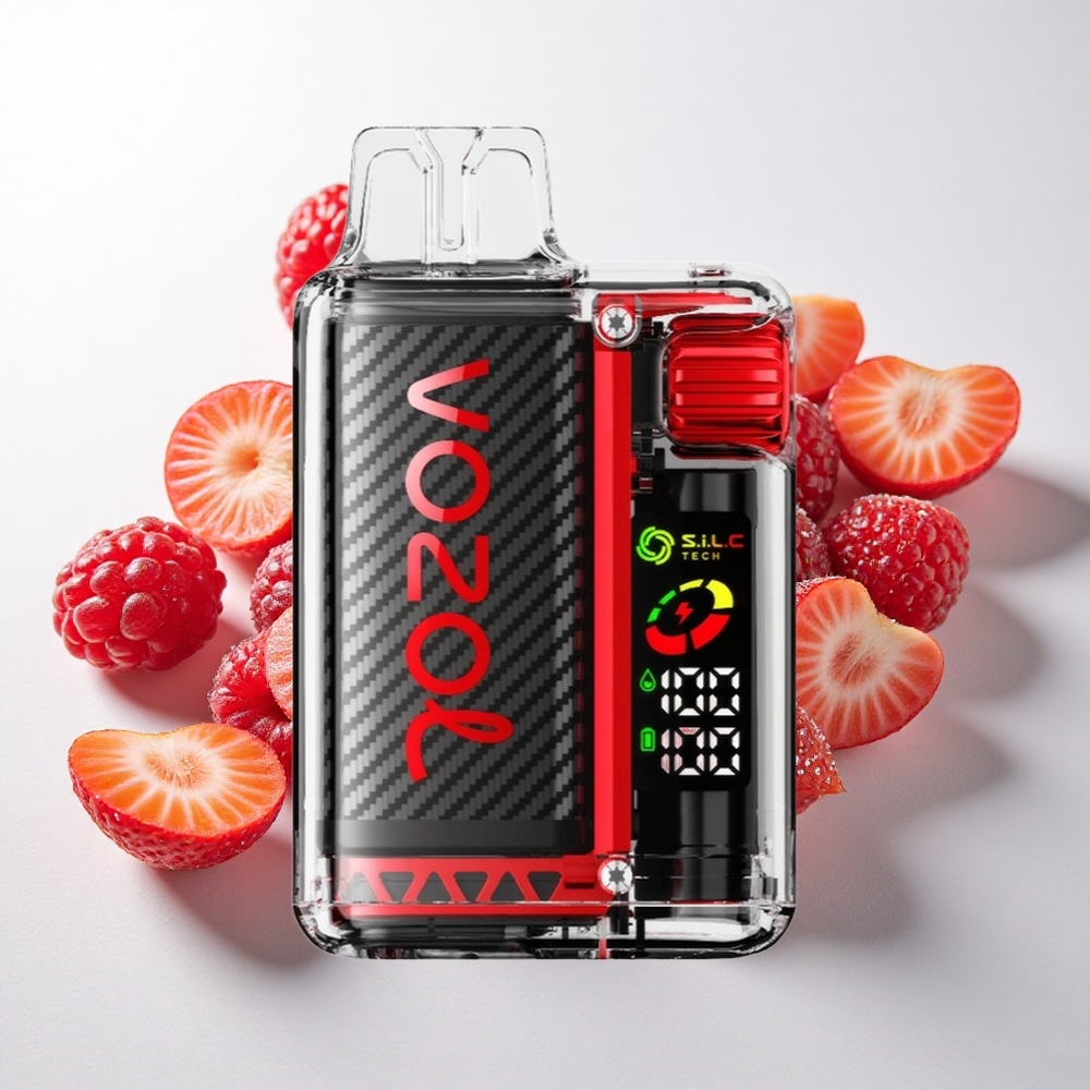 VOZOL Vista 20000 Puffs Jordbær Hindbær Kirsebær med Genopladelig Batteri: 650mAh og Nicotinstyrke: 2%