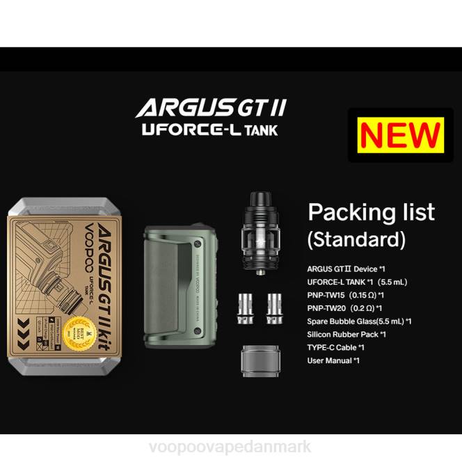 VOOPOO ARGUS GT II tanksæt grafit 604R1 | VOOPOO Danmark