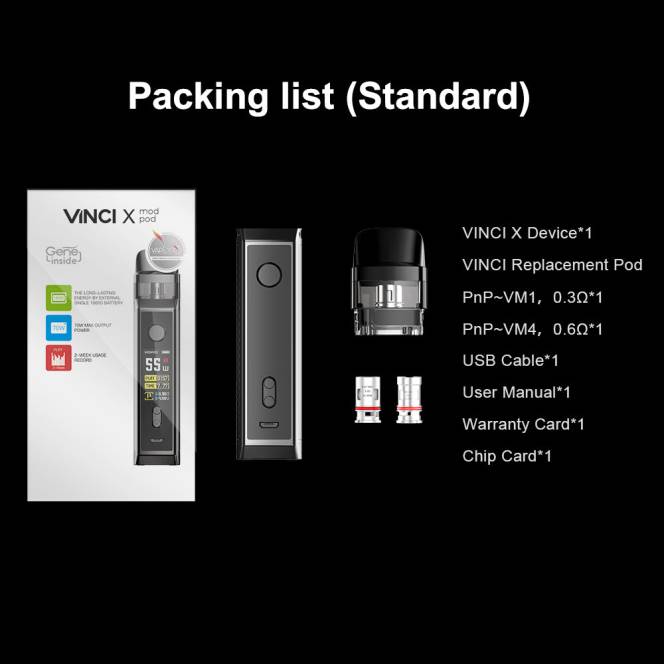 VOOPOO VINCI X mod pod kit kulfiber 604R346 | VOOPOO Vape Instructions